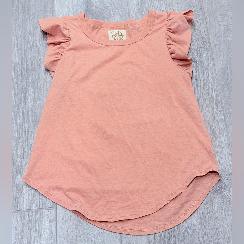 CHASER Pink Ruffle Sleeve Tee- XS